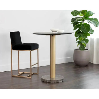 Monaco Wood Topped Round Bar Table - LOOMLAN - SUNPAN - Bar Tables