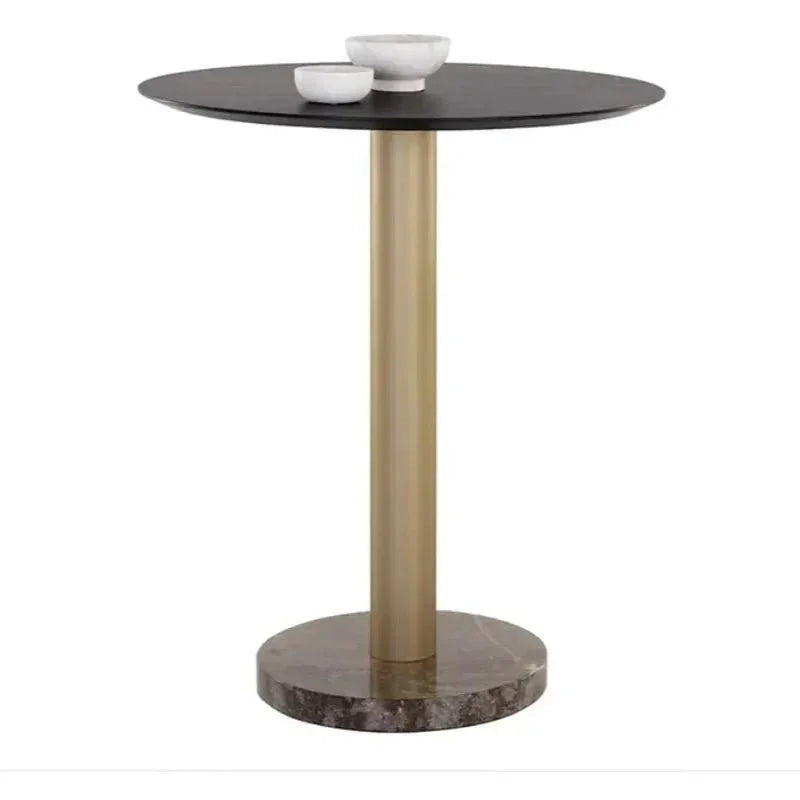 Monaco Wood Topped Round Bar Table - LOOMLAN - SUNPAN - Bar Tables