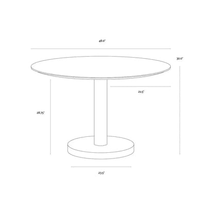 Monaco Wood Toppen Round Dining Table-Dining Tables-SUNPAN-LOOMLAN