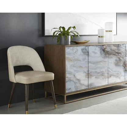 Monae Leather Armless Dining Chair - LOOMLAN - SUNPAN - Dining Chairs