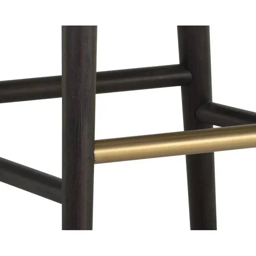 Monae Leather Chic Barrel Counter Stool - LOOMLAN - SUNPAN - Counter Stools