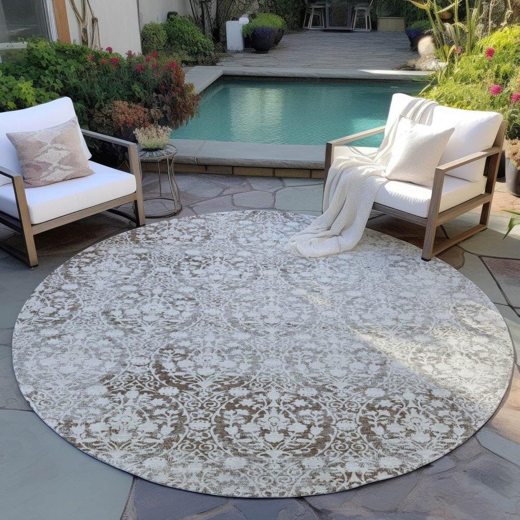 Monavia Chocolate Washable Indoor - Outdoor Rug - LOOMLAN - LOOMLAN Rugs - Outdoor Rugs