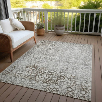 Monavia Chocolate Washable Indoor - Outdoor Rug - LOOMLAN - LOOMLAN Rugs - Outdoor Rugs