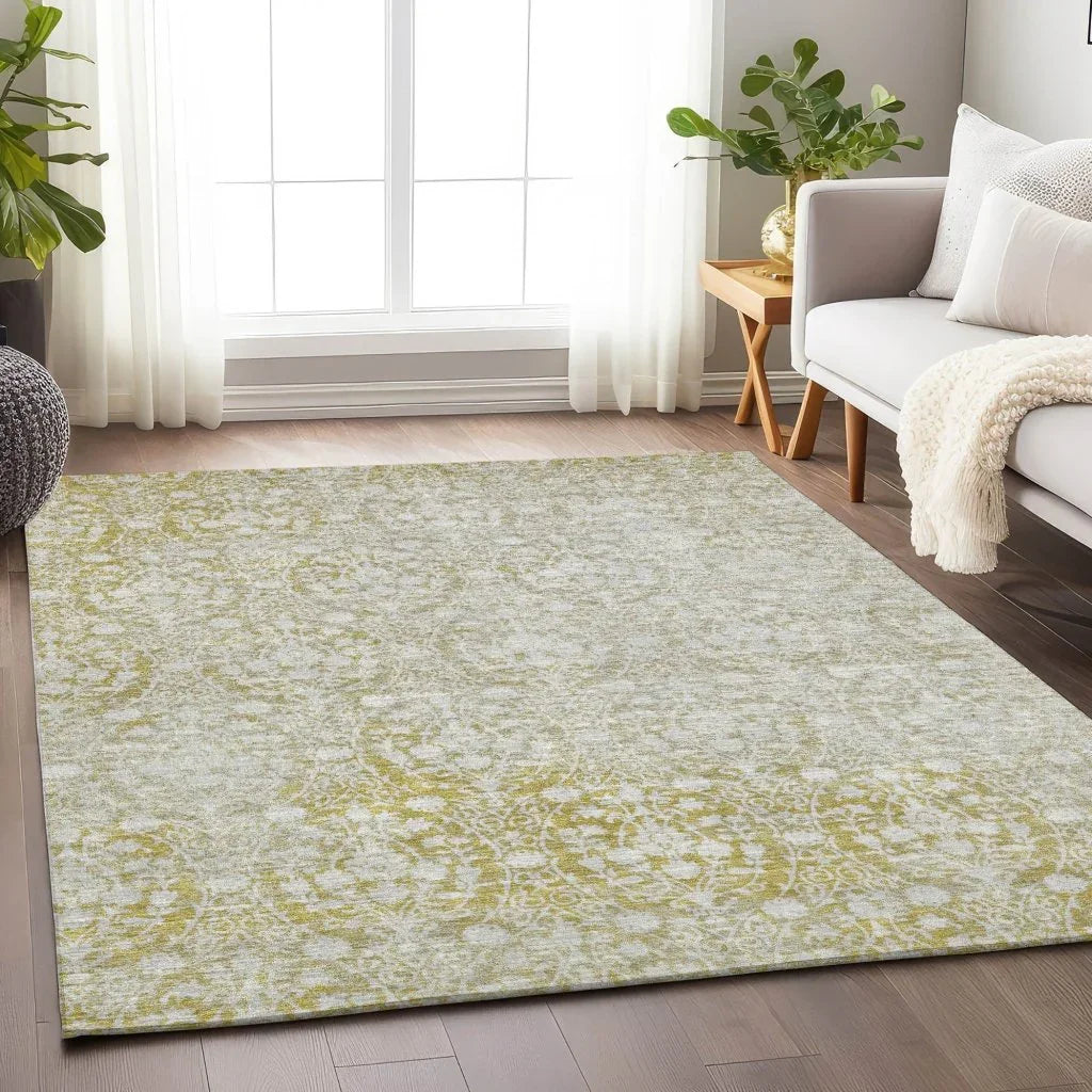 Monavia Gold Washable Indoor - Outdoor Rug - LOOMLAN - LOOMLAN Rugs - Outdoor Rugs