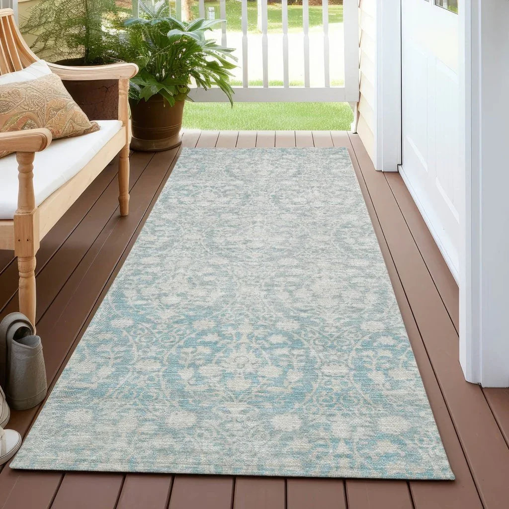 Monavia Teal Washable Indoor - Outdoor Rug - LOOMLAN - LOOMLAN Rugs - Outdoor Rugs