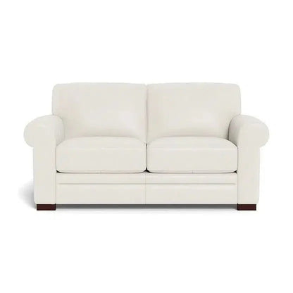 Mondern Leather Loveseat With Rolled Arms - LOOMLAN - Uptown Sebastian - Sofas & Loveseats
