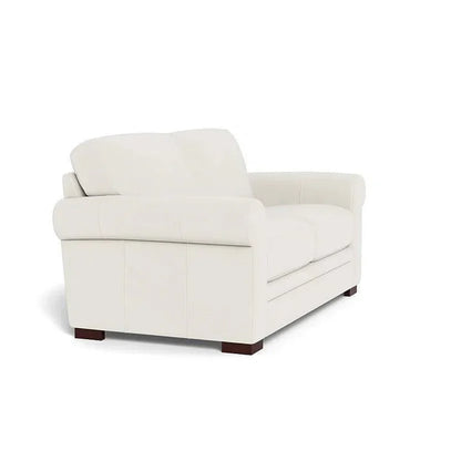 Mondern Leather Loveseat With Rolled Arms - LOOMLAN - Uptown Sebastian - Sofas & Loveseats