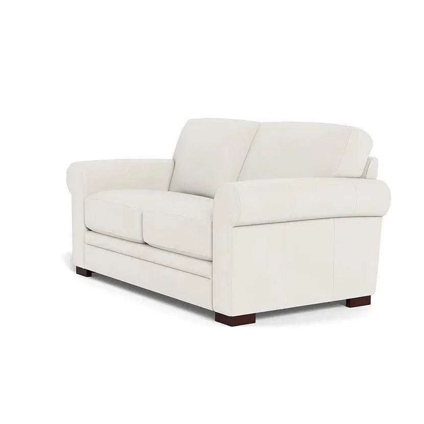 Mondern Leather Loveseat With Rolled Arms - LOOMLAN - Uptown Sebastian - Sofas & Loveseats