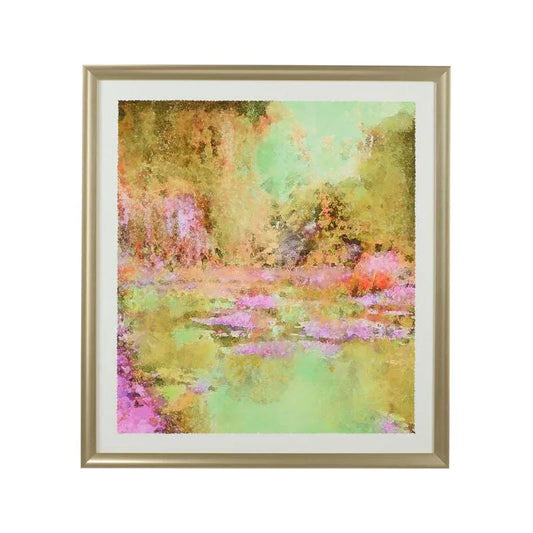 Monet's Garden Wooden Gold Framed Artwork-Framed Wall Art-Chelsea House-LOOMLAN