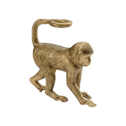 Monkey Business Left Gold Sculpture - LOOMLAN - Wildwood - Statues & Sculptures