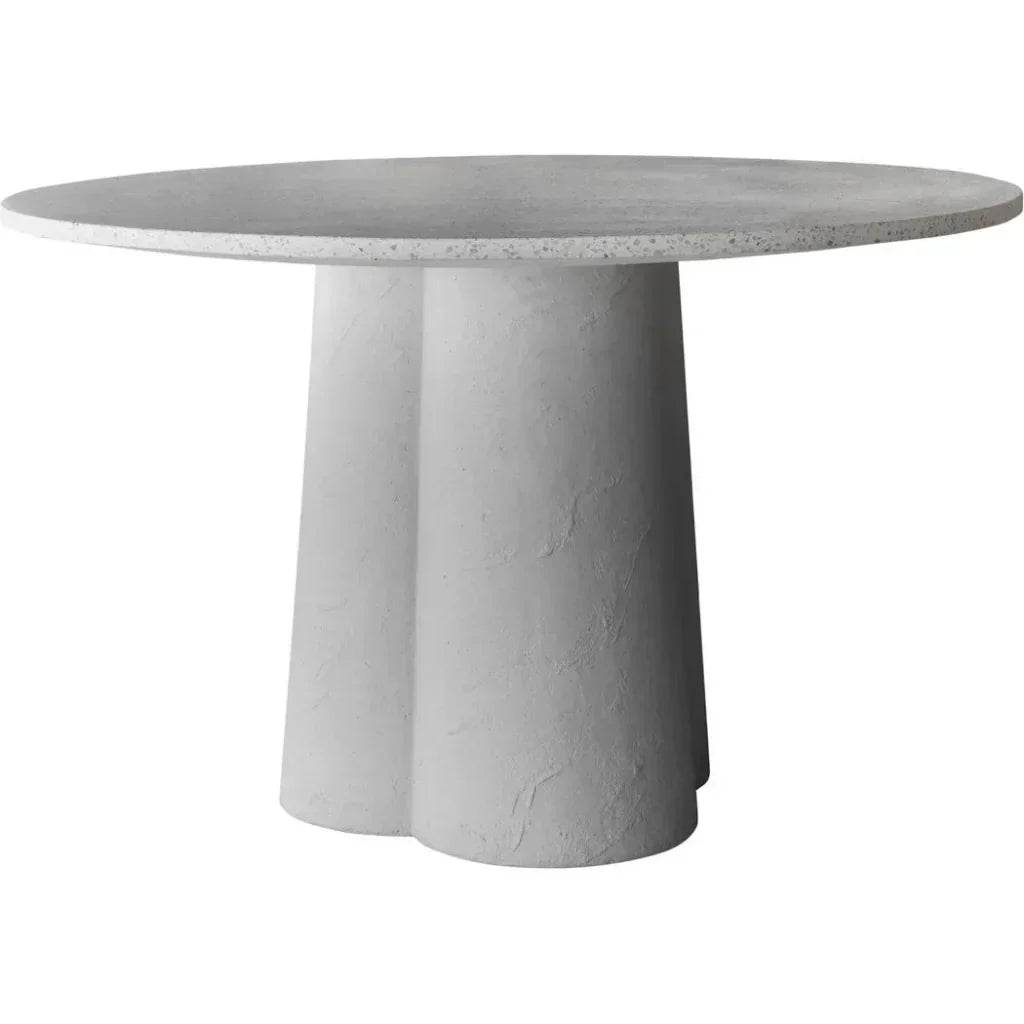 Mono Terrazzo & Concrete Round Dining Table-Dining Tables-Moe's Home-White-LOOMLAN
