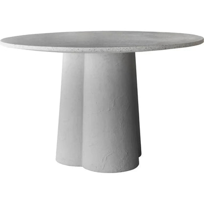 Mono Terrazzo & Concrete Round Dining Table-Dining Tables-Moe's Home-White-LOOMLAN