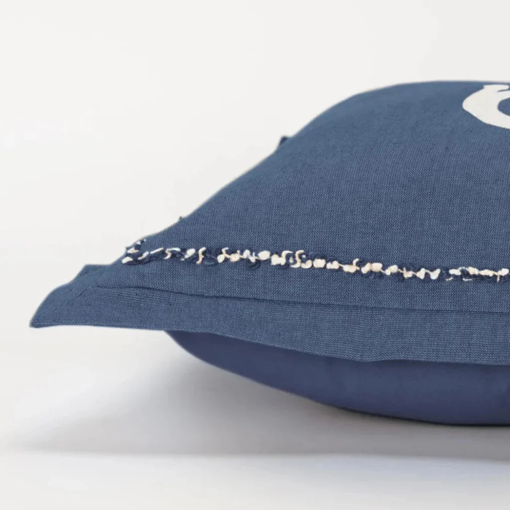 Monogram Blue Lumbar Pillow Covers Insert June - LOOMLAN - LOOMLAN - Throw Pillows