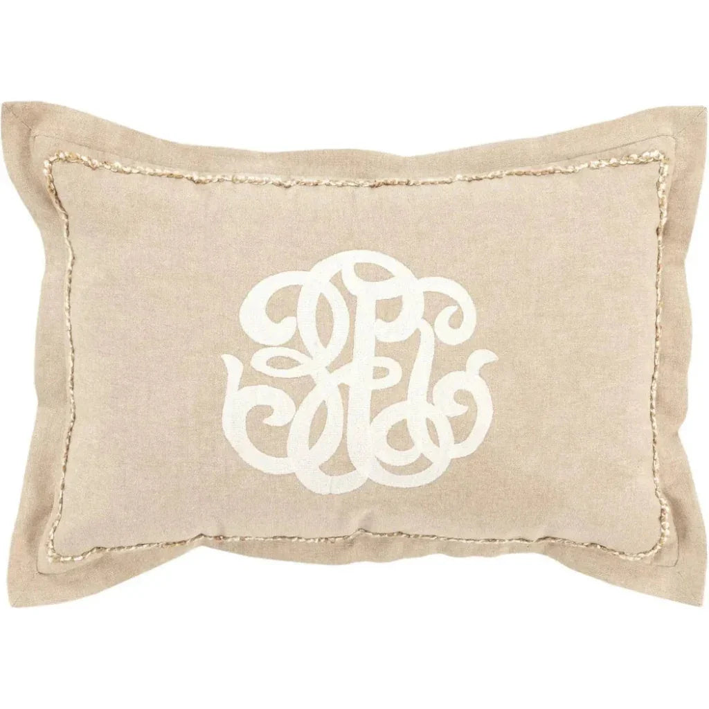 Monogram Blue Lumbar Pillow Covers Insert June - LOOMLAN - LOOMLAN - Throw Pillows
