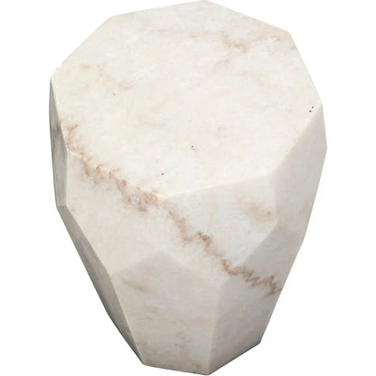 Monolith Marble White Geometric Side Table - LOOMLAN - Noir - Side Tables