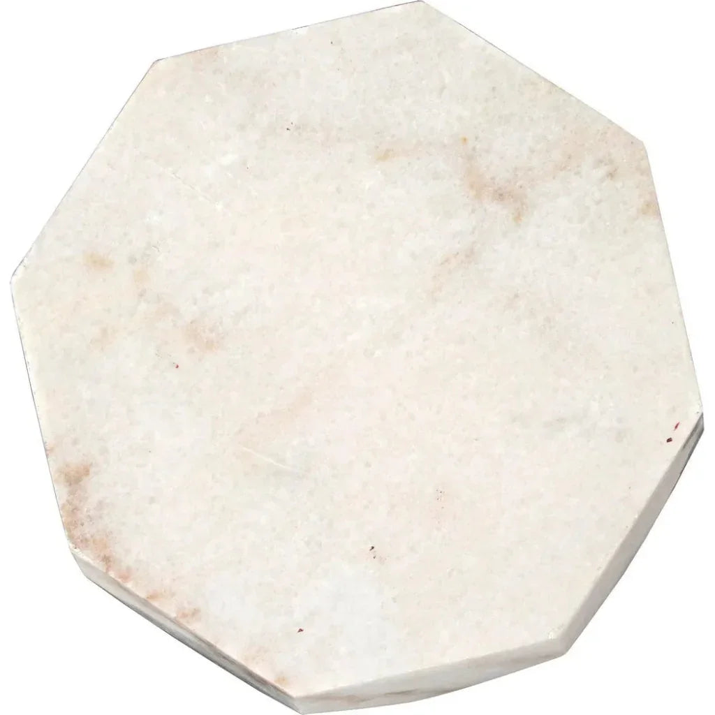 Monolith Marble White Geometric Side Table - LOOMLAN - Noir - Side Tables