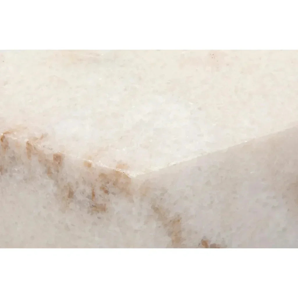 Monolith Marble White Geometric Side Table - LOOMLAN - Noir - Side Tables