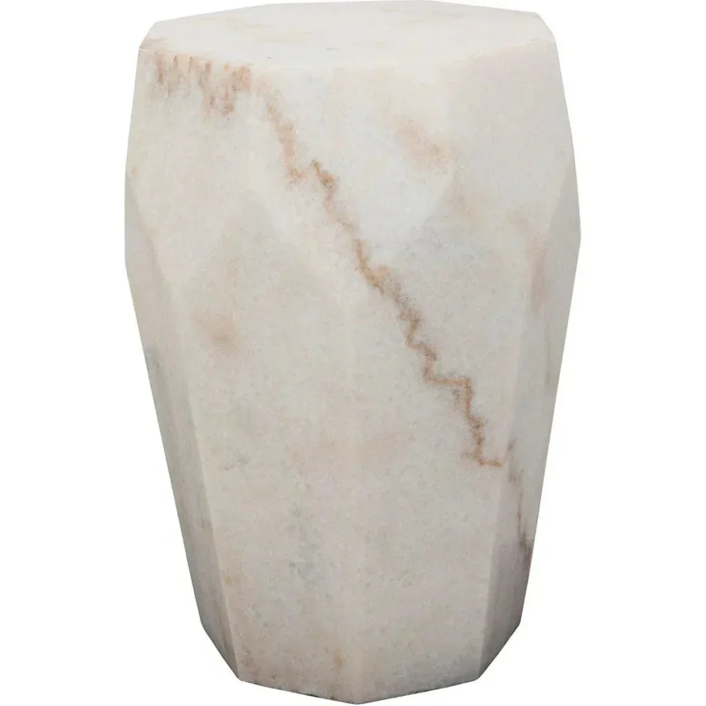 Monolith Marble White Geometric Side Table - LOOMLAN - Noir - Side Tables