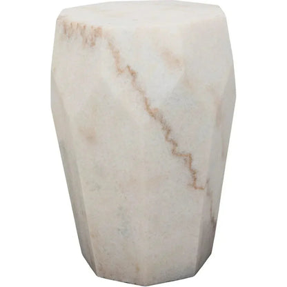 Monolith Marble White Geometric Side Table - LOOMLAN - Noir - Side Tables
