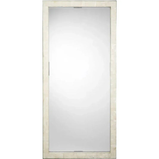 Monroe Mother Of Pearl Rectangle Floor Mirror-Floor Mirrors-Jamie Young-LOOMLAN