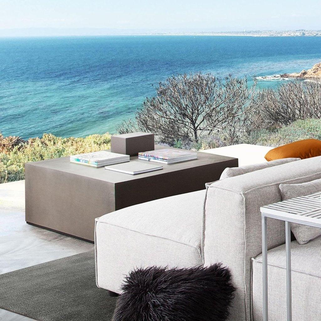 Montage Natural Cement Outdoor Cocktail Table-Outdoor Coffee Tables-Diamond Sofa-LOOMLAN