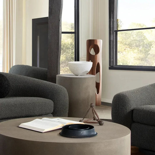 Montage Natural Cement Outdoor End Table - LOOMLAN - Diamond Sofa - Outdoor Side Tables