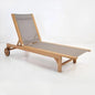 Montauk Teak Outdoor Reclining Sunlounger Wheels-Outdoor Cabanas & Loungers-HiTeak-Taupe-LOOMLAN