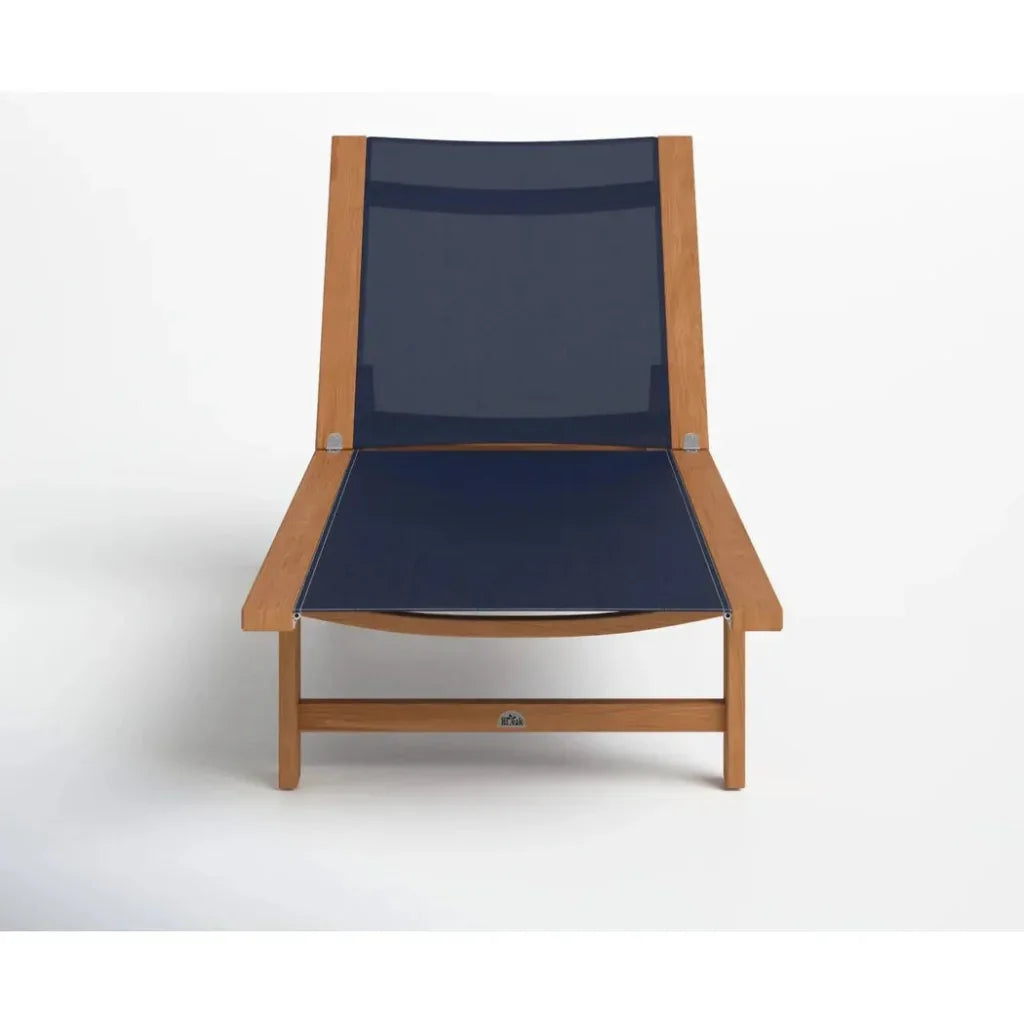 Montauk Teak Outdoor Reclining Sunlounger Wheels-Outdoor Cabanas & Loungers-HiTeak-LOOMLAN