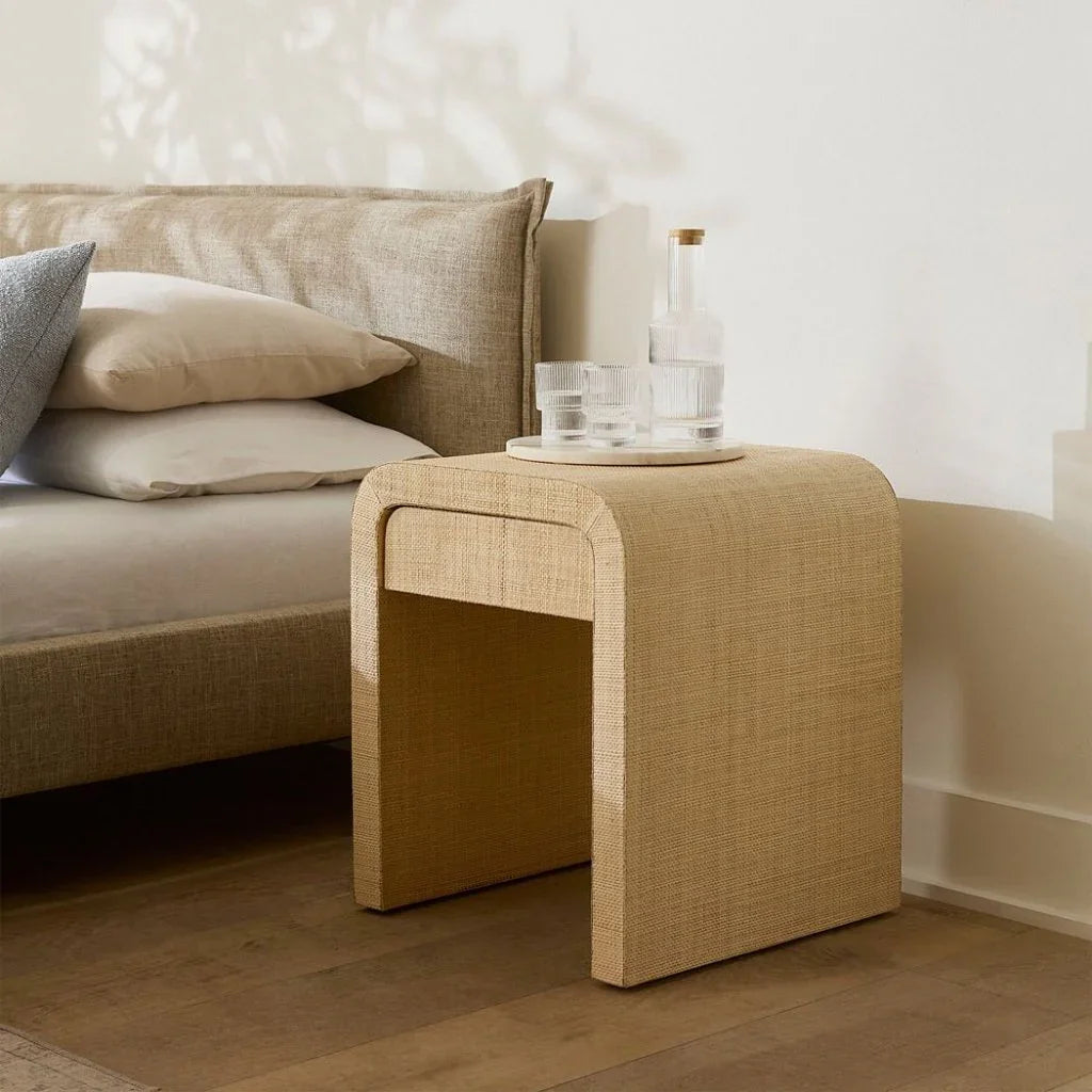 Montecito 1 - Drawer Raffia Side Table by Jamie Young - LOOMLAN - Jamie Young - Side Tables