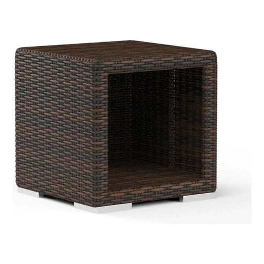Montecito Resin Wicker Outdoor End Table - LOOMLAN - Sunset West - Outdoor Side Tables