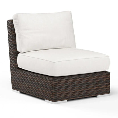 Montecito Sunbrella Armless Outdoor Club Chair-Outdoor Accent Chairs-Sunset West-Canvas Flax-LOOMLAN