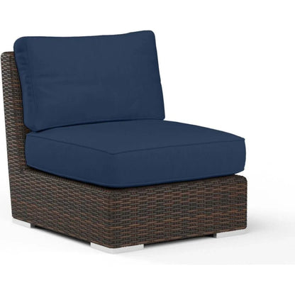 Montecito Sunbrella Armless Outdoor Club Chair-Outdoor Accent Chairs-Sunset West-Spectrum Indigo-LOOMLAN