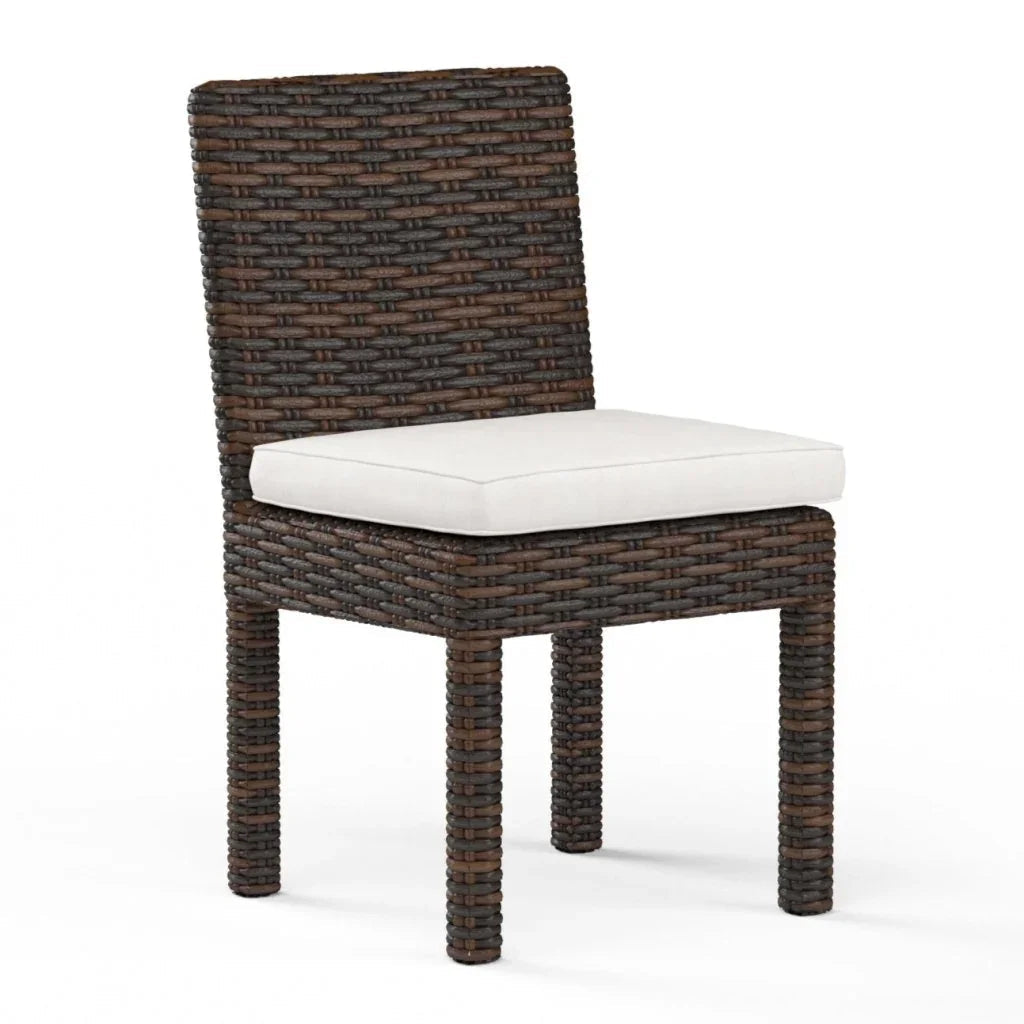 Montecito Sunbrella Armless Outdoor Dining Chair 2PC-Outdoor Dining Chairs-Sunset West-Canvas Flax-LOOMLAN