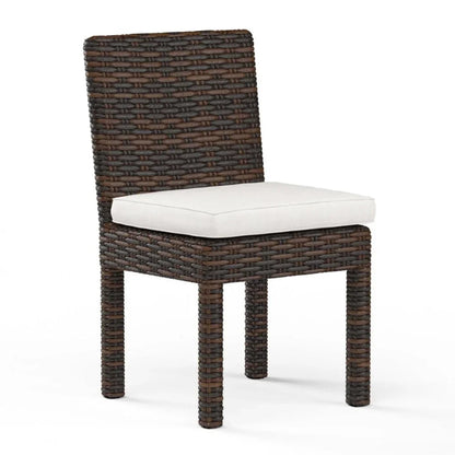 Montecito Sunbrella Armless Outdoor Dining Chair 2PC-Outdoor Dining Chairs-Sunset West-Canvas Flax-LOOMLAN