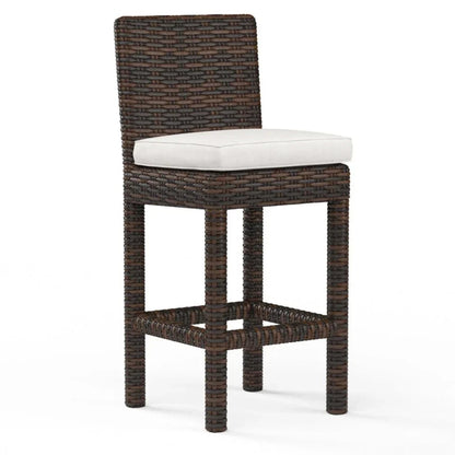 Montecito Sunbrella Outdoor Barstool-Outdoor Bar Stools-Sunset West-Canvas Flax-LOOMLAN