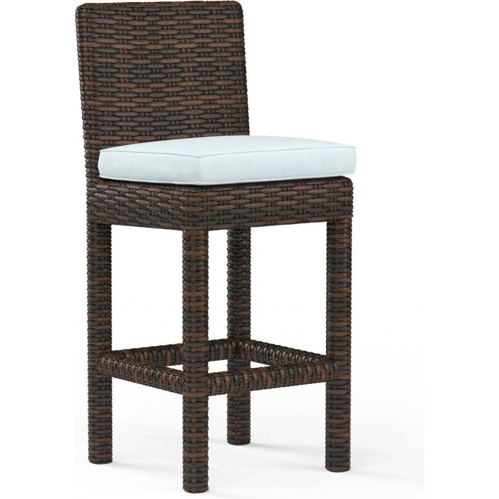 Montecito Sunbrella Outdoor Barstool-Outdoor Bar Stools-Sunset West-Canvas Skyline-LOOMLAN