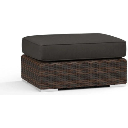 Montecito Sunbrella Outdoor Ottoman-Outdoor Ottomans-Sunset West-Spectrum Carbon-LOOMLAN