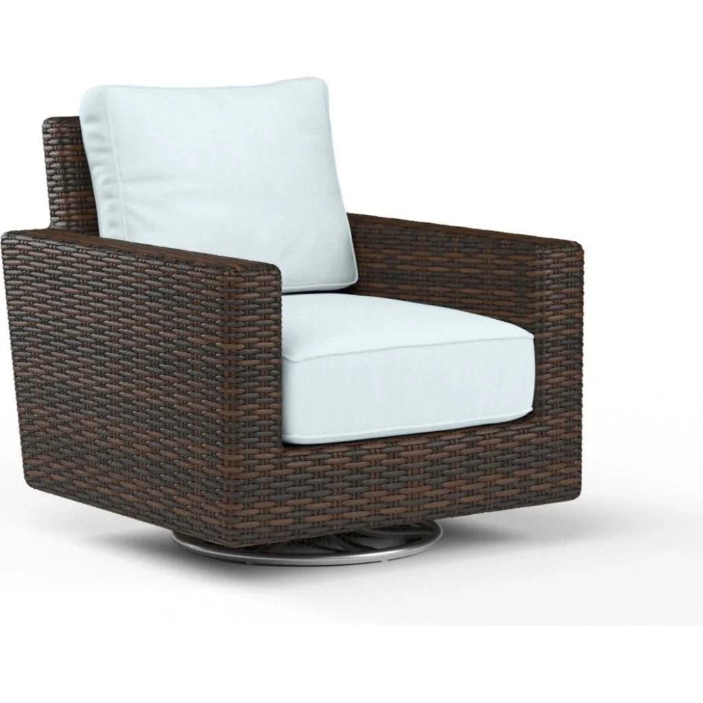 Montecito Sunbrella Swivel Outdoor Rocker-Outdoor Accent Chairs-Sunset West-Canvas Skyline-LOOMLAN