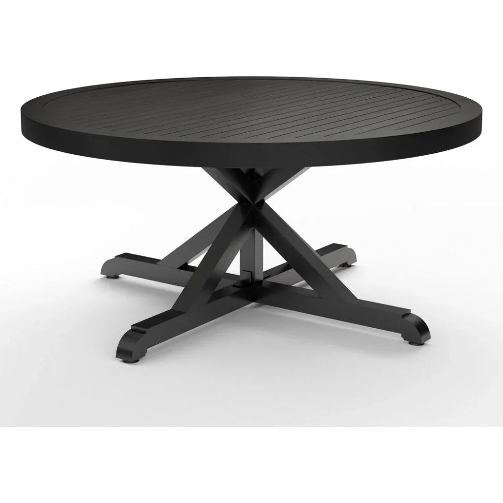 Monterey Aluminum Round Outdoor Dining Table-Outdoor Dining Tables-Sunset West-60" Dia-LOOMLAN