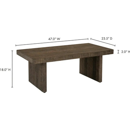 Monterey Rustic Solid Pine Wood Coffee Table - LOOMLAN - Moe's Home - Coffee Tables