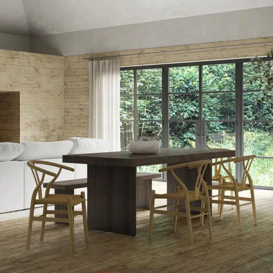 Monterey Rustic Solid Pine Wood Dining Table-Dining Tables-Moe's Home-LOOMLAN