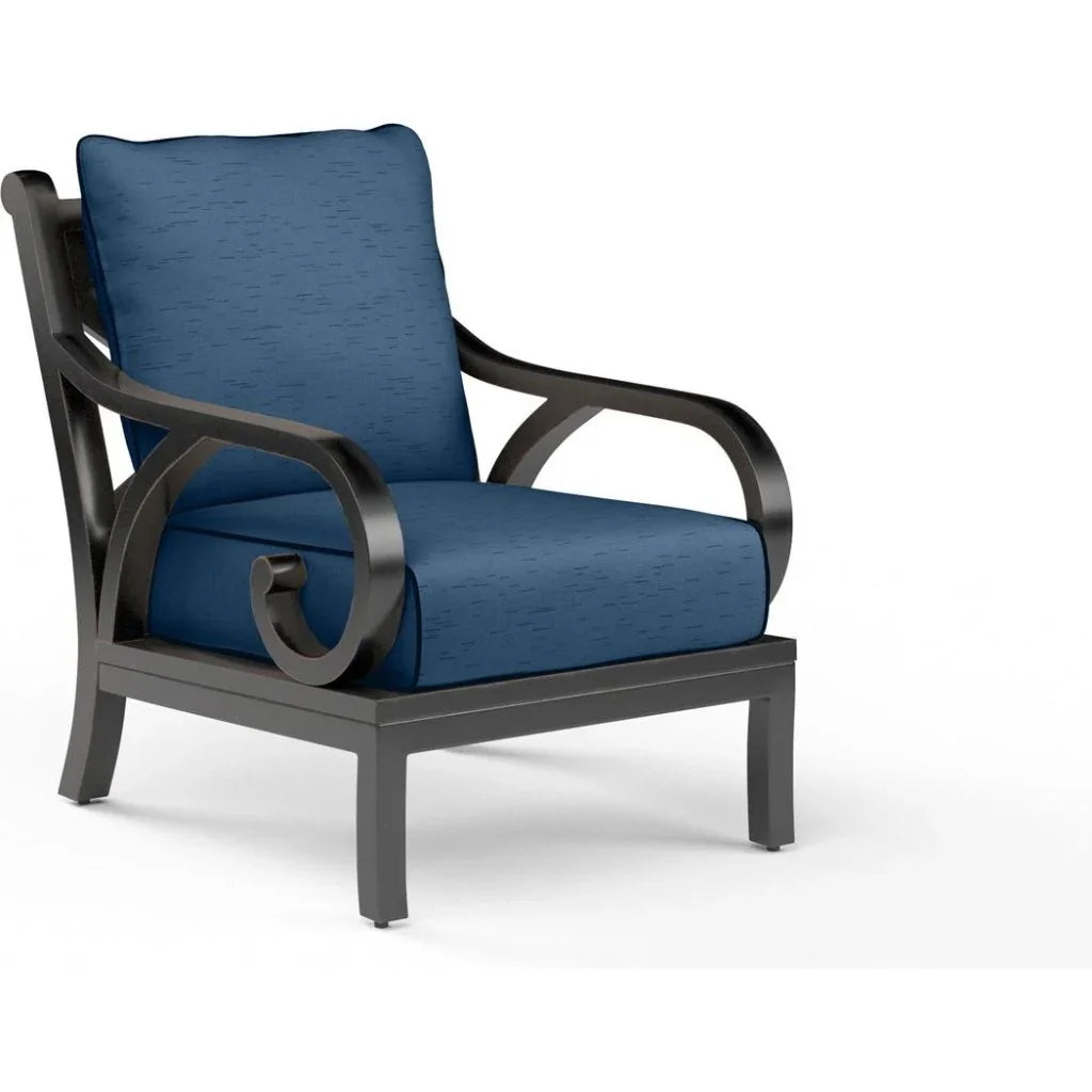 Monterey Sunbrella Outdoor Accent Chair-Outdoor Accent Chairs-Sunset West-Spectrum Indigo-LOOMLAN