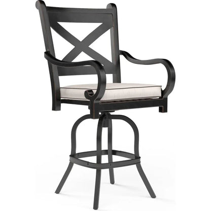 Monterey Sunbrella Outdoor Barstool-Outdoor Bar Stools-Sunset West-Canvas Natural-LOOMLAN