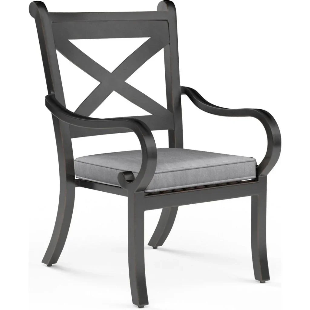 Monterey Sunbrella Outdoor Dining Chair 2PC-Outdoor Dining Chairs-Sunset West-Canvas Granite-LOOMLAN