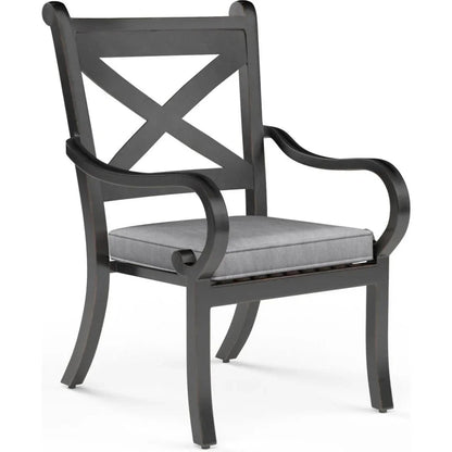 Monterey Sunbrella Outdoor Dining Chair 2PC-Outdoor Dining Chairs-Sunset West-Canvas Granite-LOOMLAN