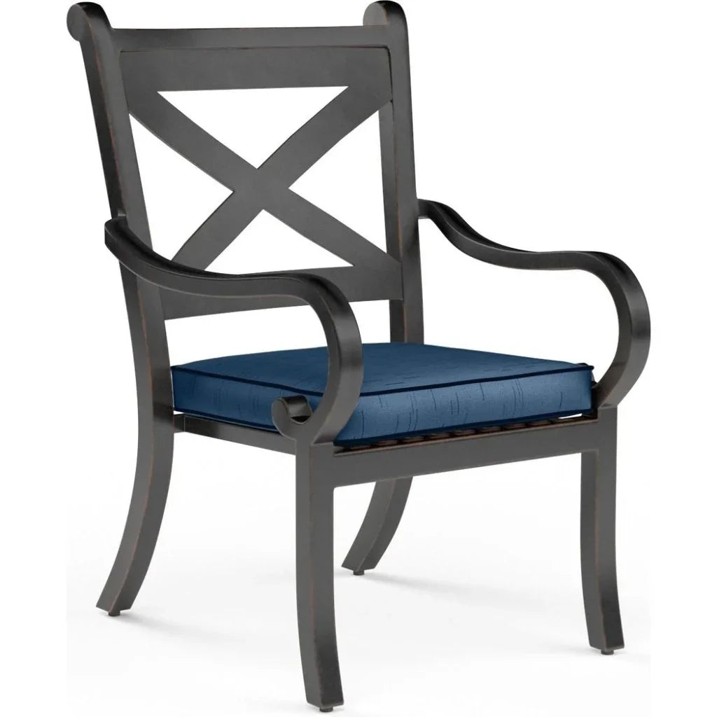 Monterey Sunbrella Outdoor Dining Chair 2PC-Outdoor Dining Chairs-Sunset West-Spectrum Indigo-LOOMLAN