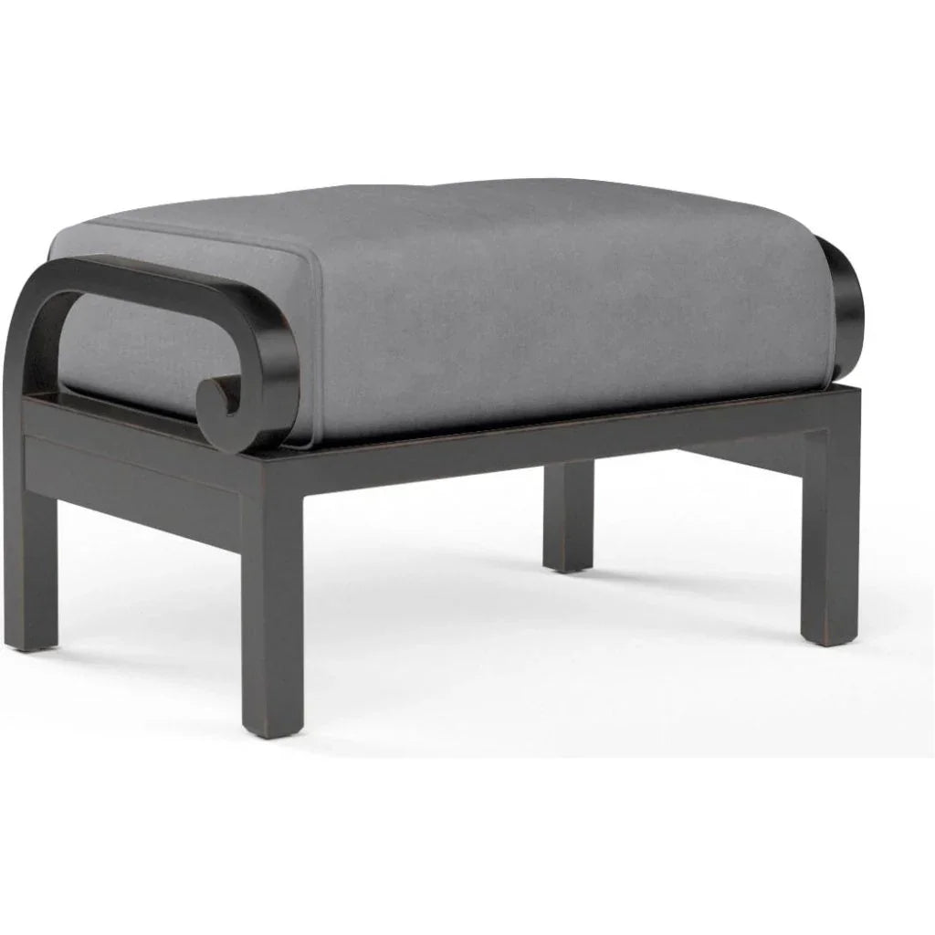 Monterey Sunbrella Outdoor Ottoman-Outdoor Ottomans-Sunset West-Canvas Granite-LOOMLAN