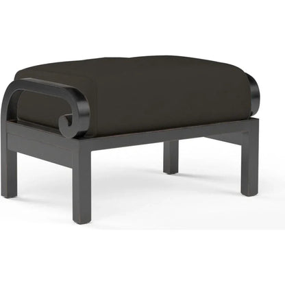 Monterey Sunbrella Outdoor Ottoman-Outdoor Ottomans-Sunset West-Spectrum Carbon-LOOMLAN