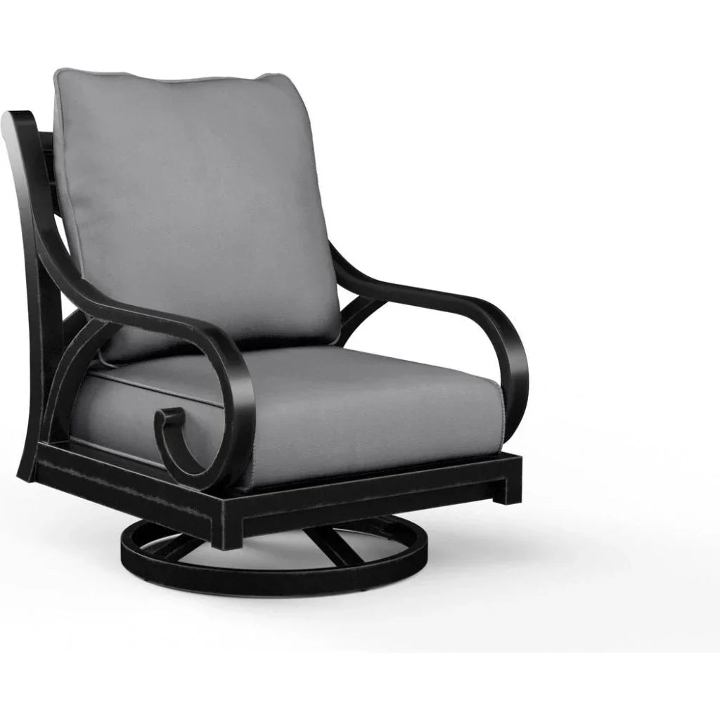 Monterey Sunbrella Swivel Outdoor Rocker-Outdoor Accent Chairs-Sunset West-Canvas Granite-LOOMLAN