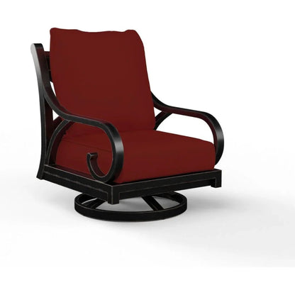 Monterey Sunbrella Swivel Outdoor Rocker-Outdoor Accent Chairs-Sunset West-Canvas Henna-LOOMLAN